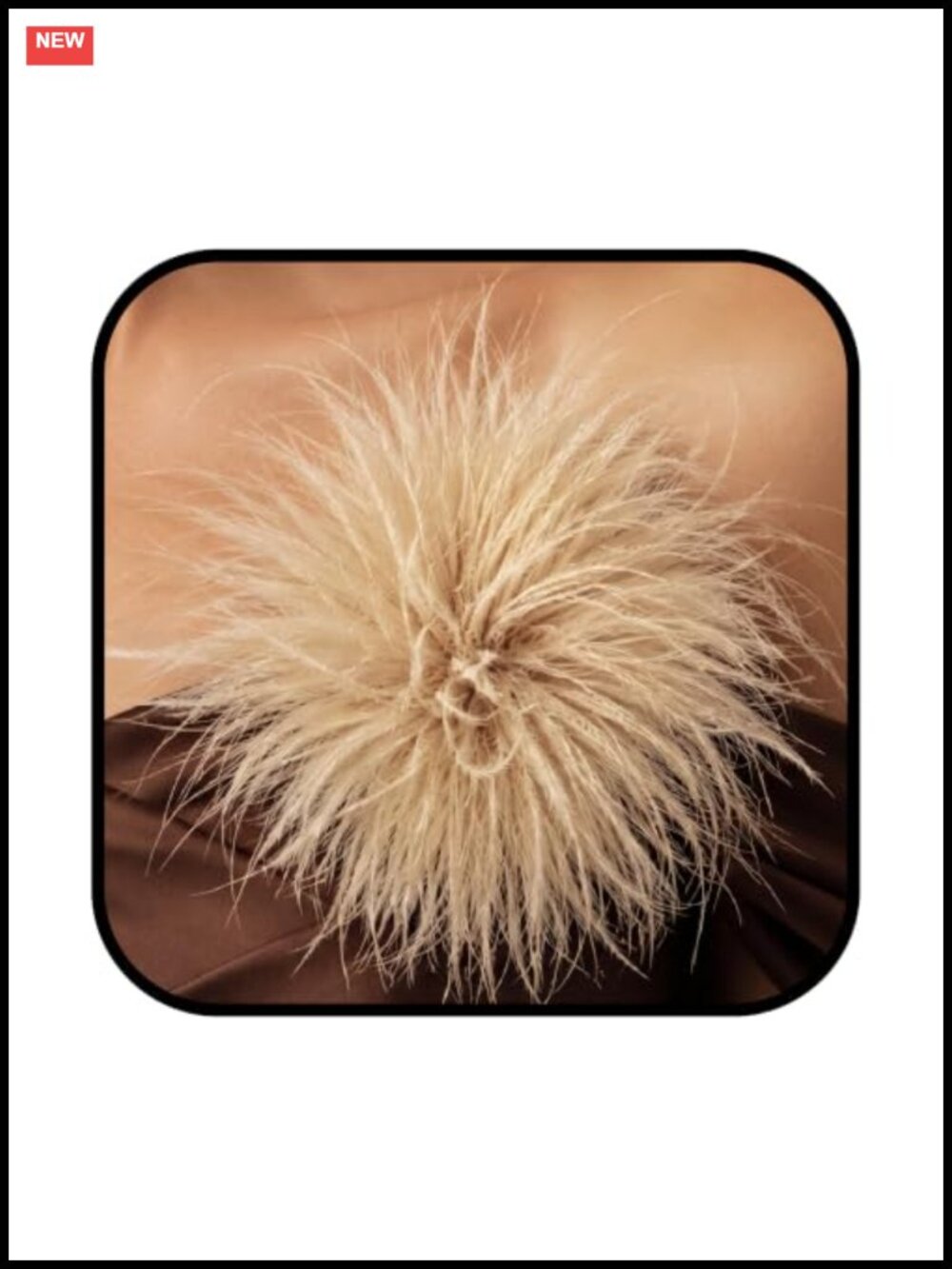 Luxury Ostrich Feather Brooch 2-in-1 Statement Pin Hair Clip for Women Men